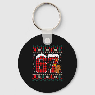 Funny 67 Christmas Pajamas Shirt Six Seven Meme Br Key Ring