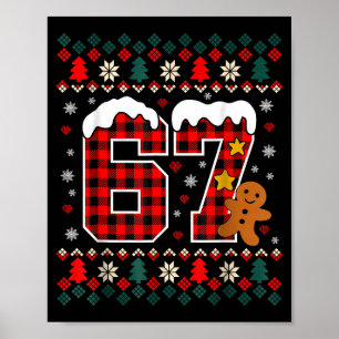 Funny 67 Christmas Pajamas Shirt Six Seven Meme Br Poster