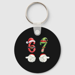Funny 67 Christmas Pajamas Six Seven Meme 6 7 Elf  Key Ring