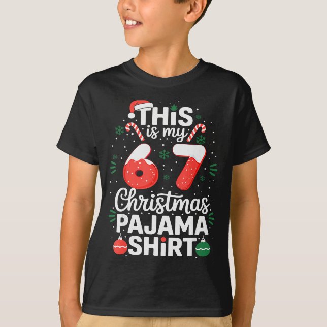 Funny 67 Christmas Pyjamas Shirt Six Seven Meme Br (Front)