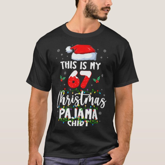 Funny 67 Christmas Pyjamas Shirt Six Seven Meme Br (Front)