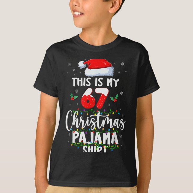 Funny 67 Christmas Pyjamas Shirt Six Seven Meme Br (Front)