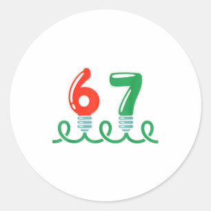 Funny 67 Christmas Shirt 67 Christmas Lights 67 Sh Classic Round Sticker