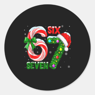 Funny 67 Christmas Shirts Boys Kids 6 7 Meme Pajam Classic Round Sticker