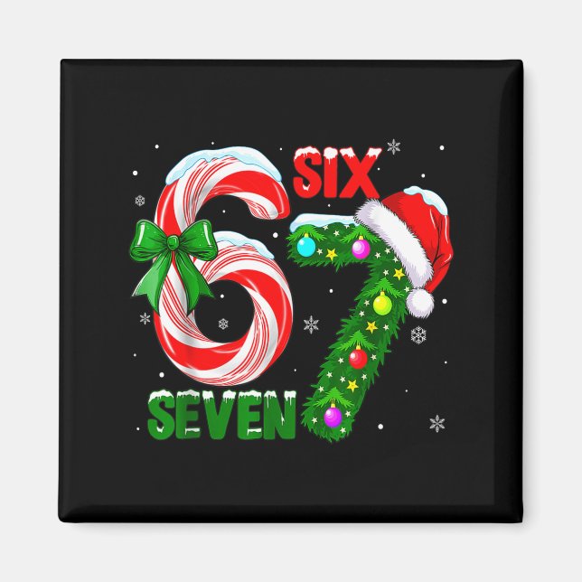 Funny 67 Christmas Shirts Boys Kids 6 7 Meme Pajam Magnet (Front)