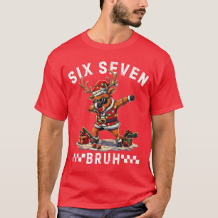 Funny 67 Christmas Si Seven Meme Dabbing Rein Boys T-Shirt