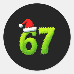 Funny 67 Christmas Six Seven Meme 6 7 Teens Boys G Classic Round Sticker