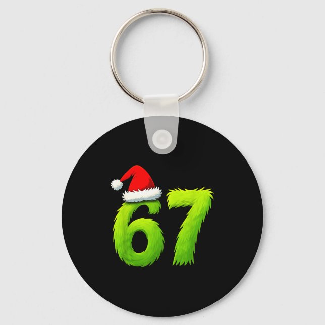 Funny 67 Christmas Six Seven Meme 6 7 Teens Boys G Key Ring (Front)