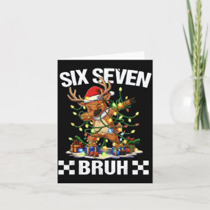Funny 67 Christmas Six Seven Meme Dabbing Reindeer Card