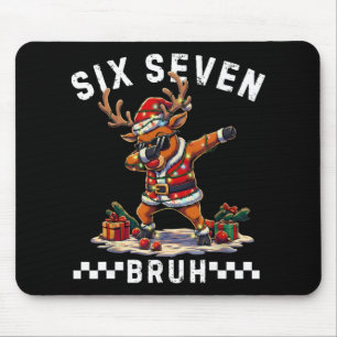 Funny 67 Christmas Six Seven Meme Dabbing Reindeer Mouse Mat