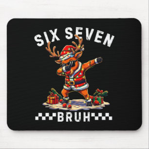 Funny 67 Christmas Six Seven Meme Dabbing Reindeer Mouse Mat