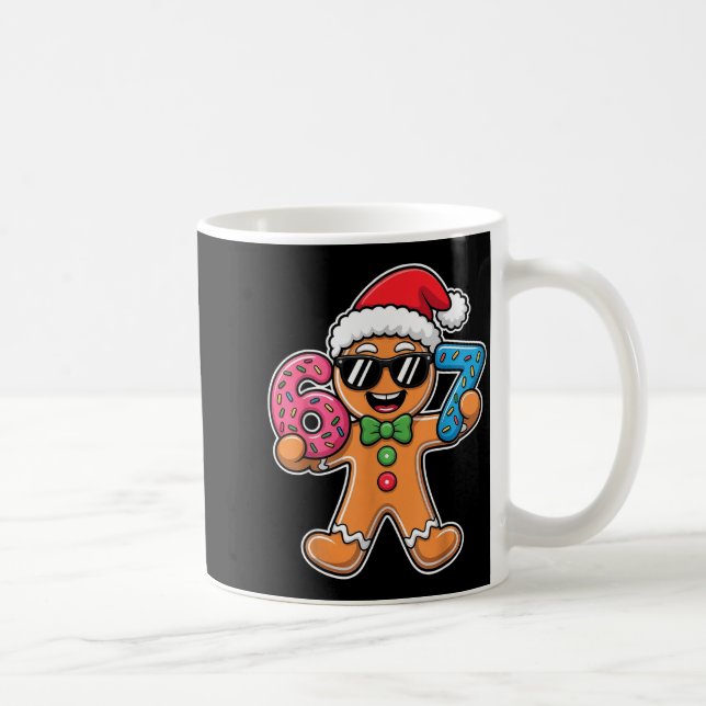 Funny 67 Christmas Six Seven Meme Xmas Gingerbread Coffee Mug (Right)