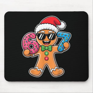 Funny 67 Christmas Six Seven Meme Xmas Gingerbread Mouse Mat