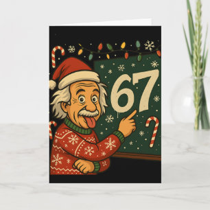 Funny 67 Christmas Sweater Design With Snowflakes Card