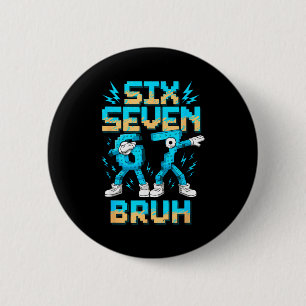 Funny 67 Dab Six Seven Burh Christmas 6 7 Dabbing Cm Round Badge