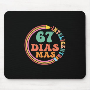 Funny 67 Days Of Smarter Meme Spanish Teacher Kids Mouse Mat