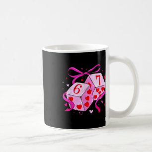Funny 67 Dice Heart Six Seven Meme Slang Couples V Coffee Mug