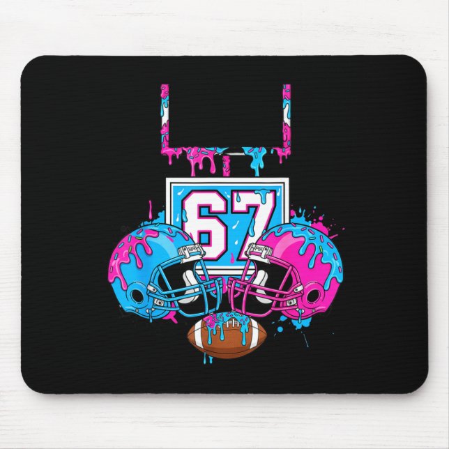 Funny 67 Football Ice Cream Drip 67th Srts Men &am Mouse Mat (Front)