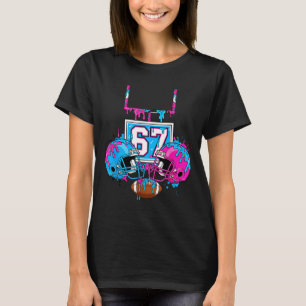 Funny 67 Football Ice Cream Drip 67th Srts Men &am T-Shirt