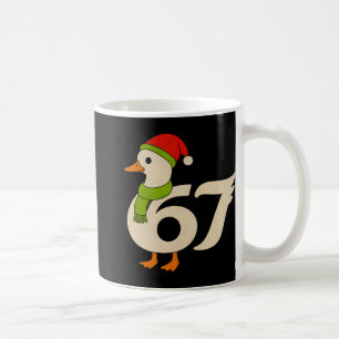 Funny 67 Goose Christmas 6 7 Meme Duck Santa Hat F Coffee Mug