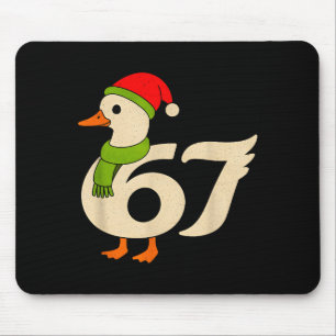 Funny 67 Goose Christmas 6 7 Meme Duck Santa Hat F Mouse Mat
