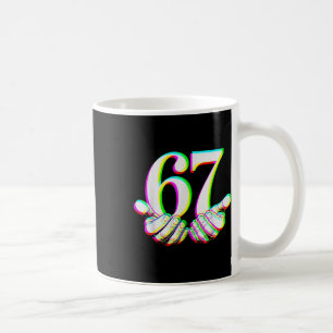 Funny 67 Hand Six Seven Meme Gen Alpha Slang Desig Coffee Mug