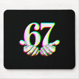 Funny 67 Hand Six Seven Meme Gen Alpha Slang Desig Mouse Mat
