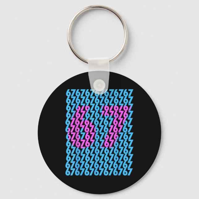 Funny 67 Hidden 6 7 Meme Middle School 6 7 Funny 6 Key Ring (Front)
