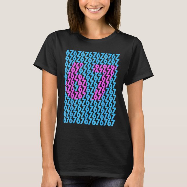 Funny 67 Hidden 6 7 Meme Middle School 6 7 Funny 6 T-Shirt (Front)