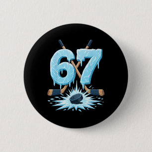 Funny 67 Hockey Six Seven Ice Drip Lover Meme Boys 6 Cm Round Badge