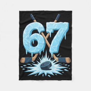 Funny 67 Hockey Six Seven Ice Drip Lover Meme Boys Fleece Blanket