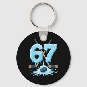 Funny 67 Hockey Six Seven Ice Drip Lover Meme Boys Key Ring