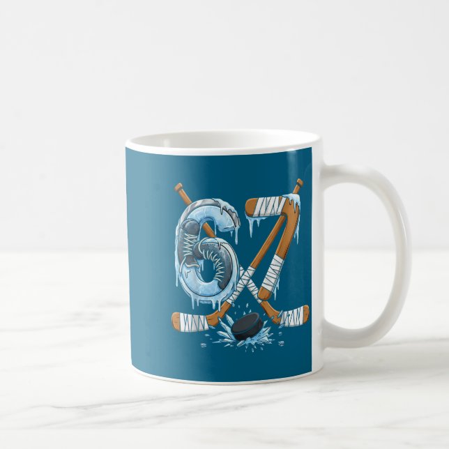 Funny 67 Ice Hockey Drip Number 67 Ice Hockey  Coffee Mug (Right)