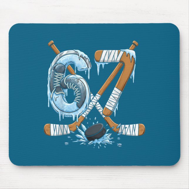Funny 67 Ice Hockey Drip Number 67 Ice Hockey  Mouse Mat (Front)
