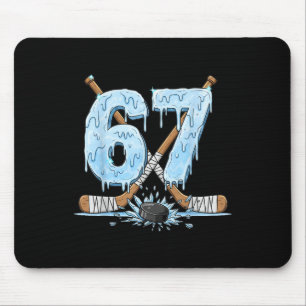 Funny 67 Ice Hockey Drip Number 67 Ice Hockey Mouse Mat