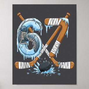 Funny 67 Ice Hockey Drip Number 67 Ice Hockey  Poster