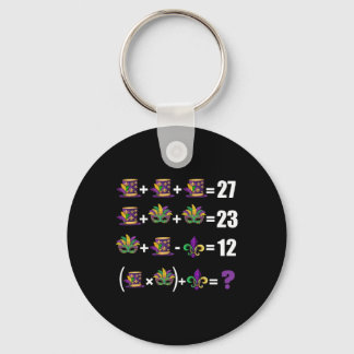 Funny 67 Mardi Gras Masks Jester Beads Math Equati Key Ring