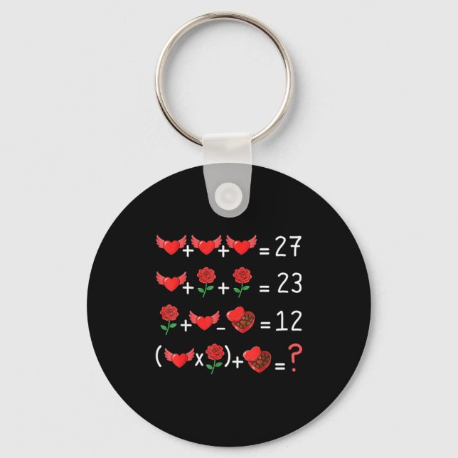 Funny 67 Math Teacher Valentine Math Teacher Women Key Ring (Front)