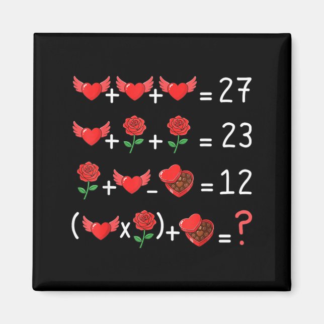 Funny 67 Math Teacher Valentine Math Teacher Women Magnet (Front)