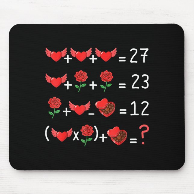 Funny 67 Math Teacher Valentine Math Teacher Women Mouse Mat (Front)