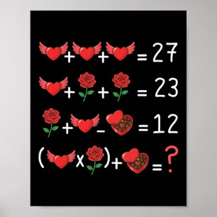Funny 67 Math Teacher Valentine Math Teacher Women Poster