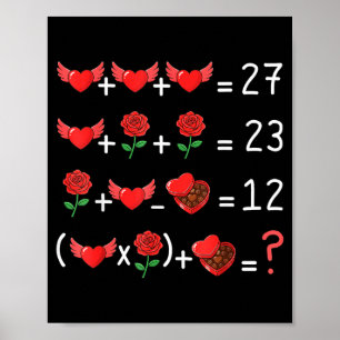 Funny 67 Math Teacher Valentine Math Teacher Women Poster