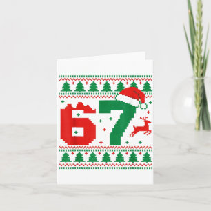 Funny 67 Meme 6 7 Ugly Sweater Christmas Kids Men Card