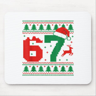 Funny 67 Meme 6 7 Ugly Sweater Christmas Kids Men Mouse Mat