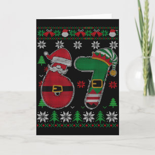 Funny 67 Meme 6 7 Ugly Sweater For Christmas Boys  Card
