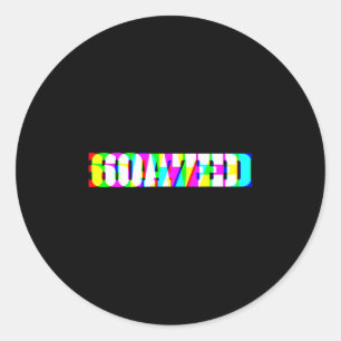 Funny 67 Meme 6oa7ed Glitch Art Retro Slang Goated Classic Round Sticker