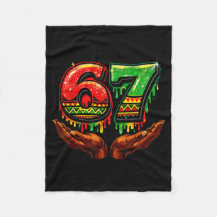 Funny 67 meme african heritage cultural pride fleece blanket