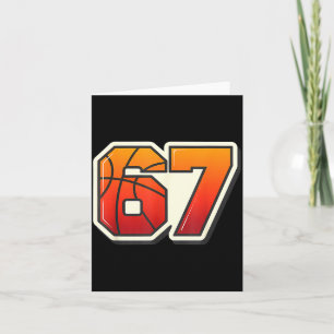 Funny 67 Meme Basketball Ice Cream Drip Six Seven Card