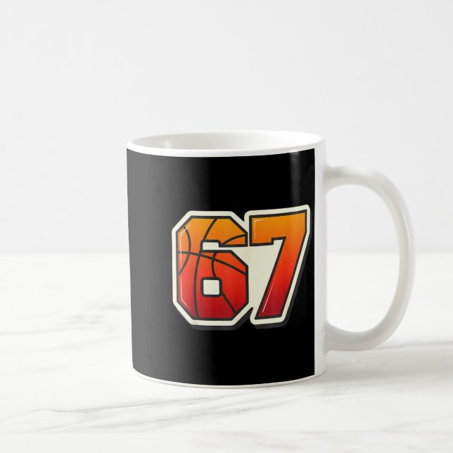 Funny 67 Meme Basketball Ice Cream Drip Six Seven  Coffee Mug (Right)