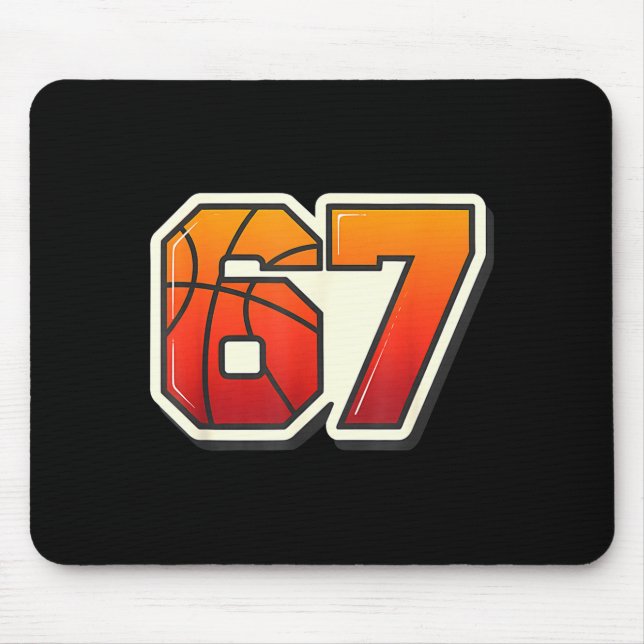 Funny 67 Meme Basketball Ice Cream Drip Six Seven  Mouse Mat (Front)